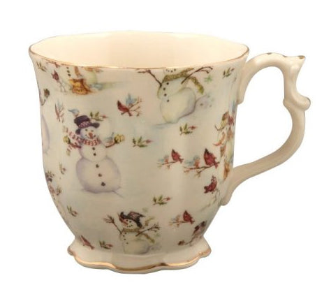 snowman scene mug