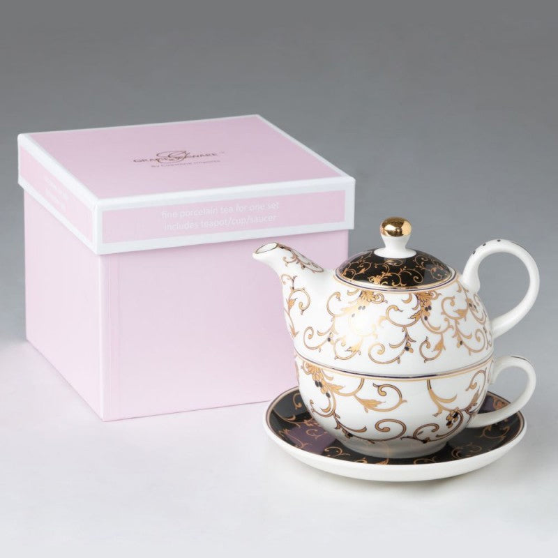 Elegant Gold Scrolled Tea for one Teapot