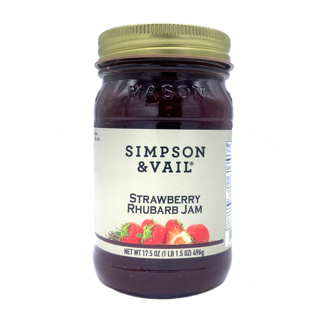 Strawberry rhubarb jam jar
