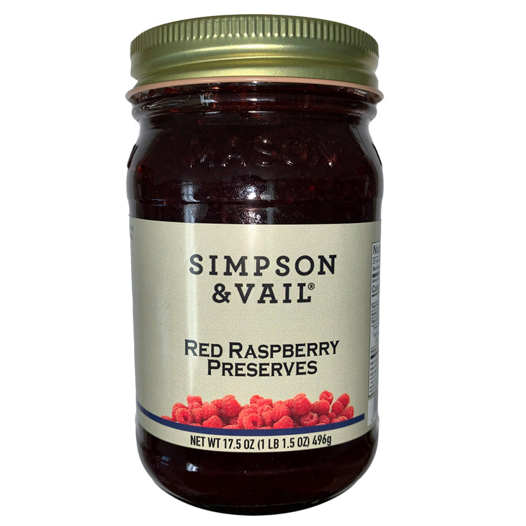 red raspberry preserves jar