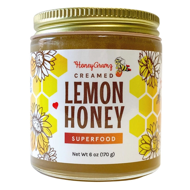 HoneyGramz Lemon Creamed Honey 6oz jar