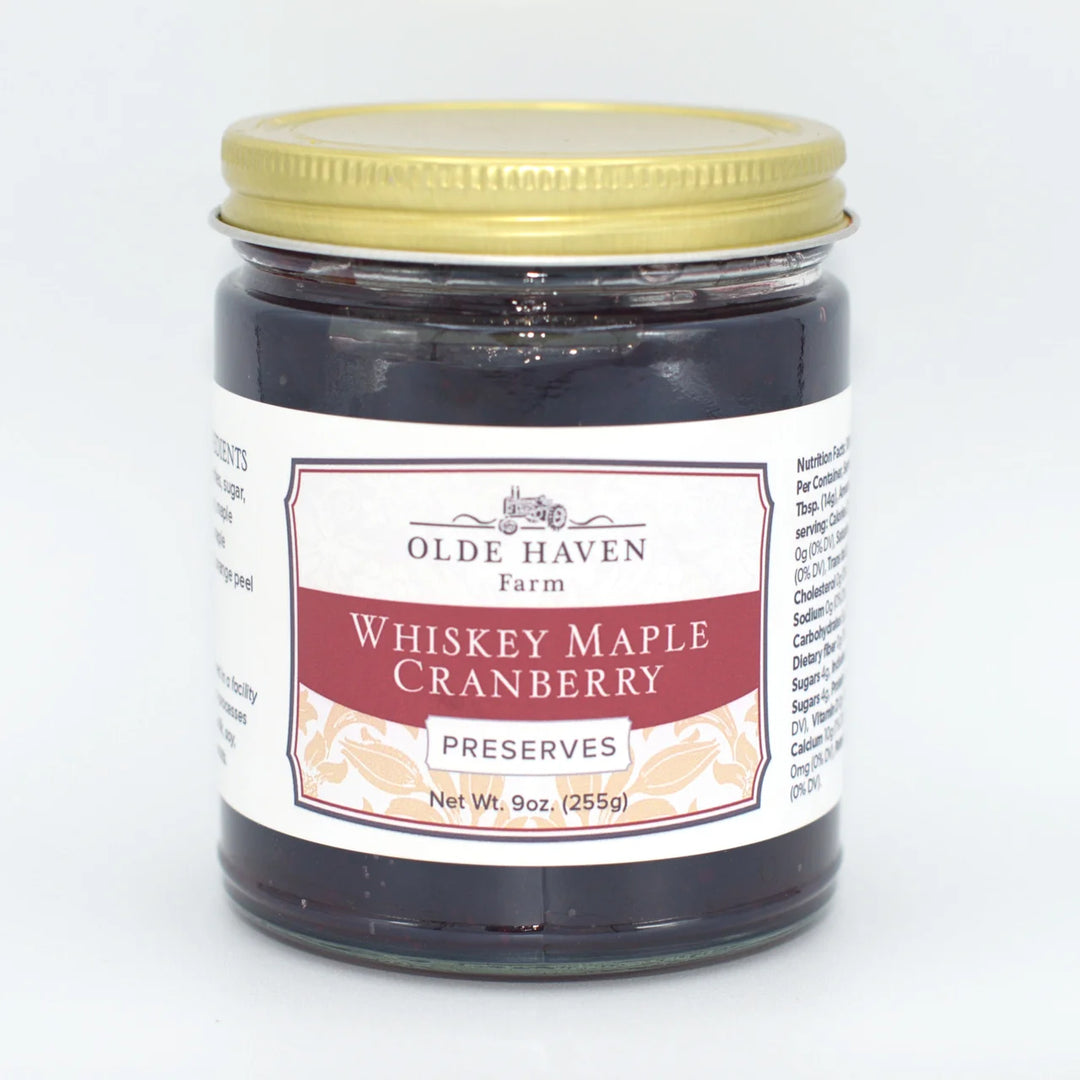 Olde Haven Whiskey Maple Cranberry Preserves Jar