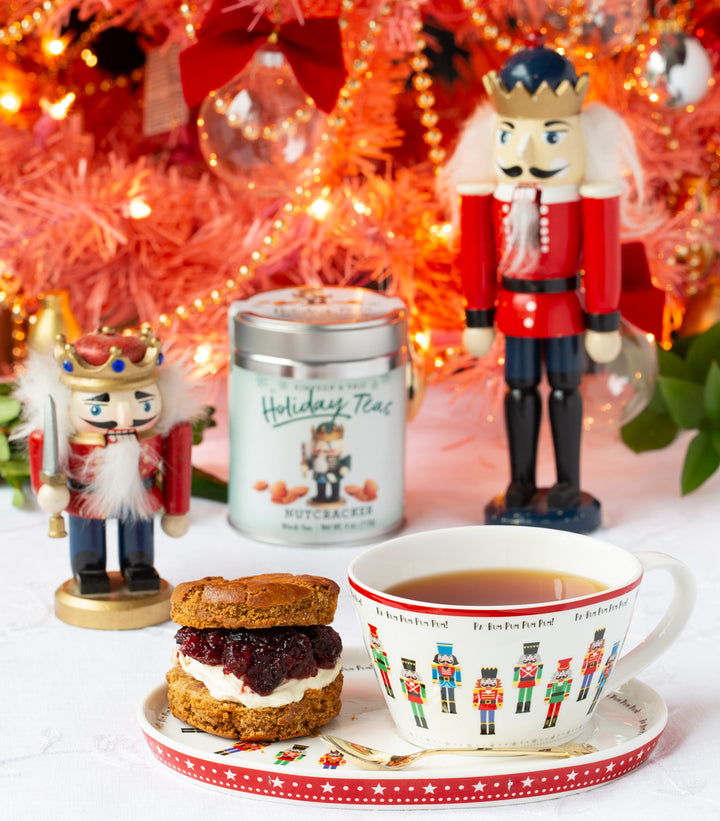 Brewed Nutcracker Tea with Scone, Nutcrackers and Nutcracker Tea Tin