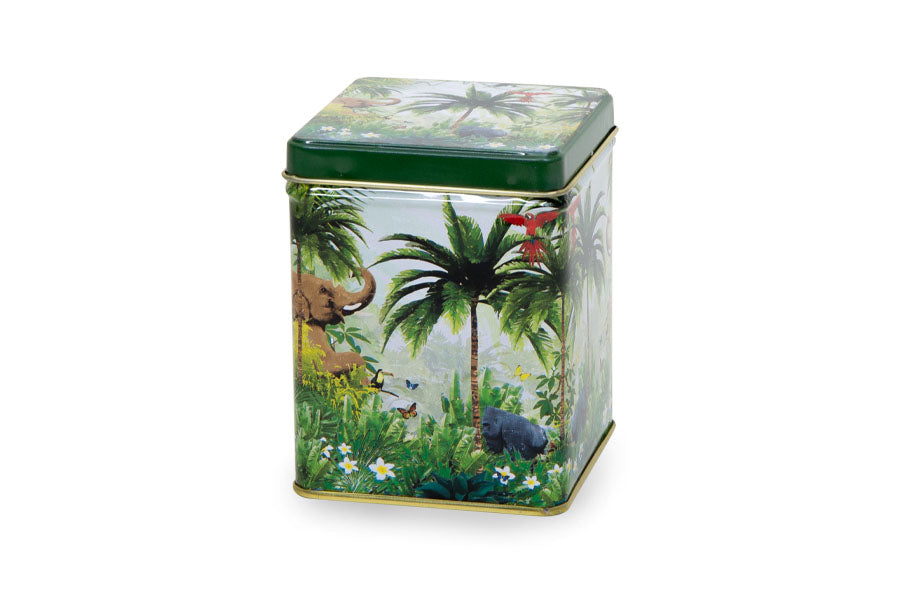 Rainforest Square Tea Tin
