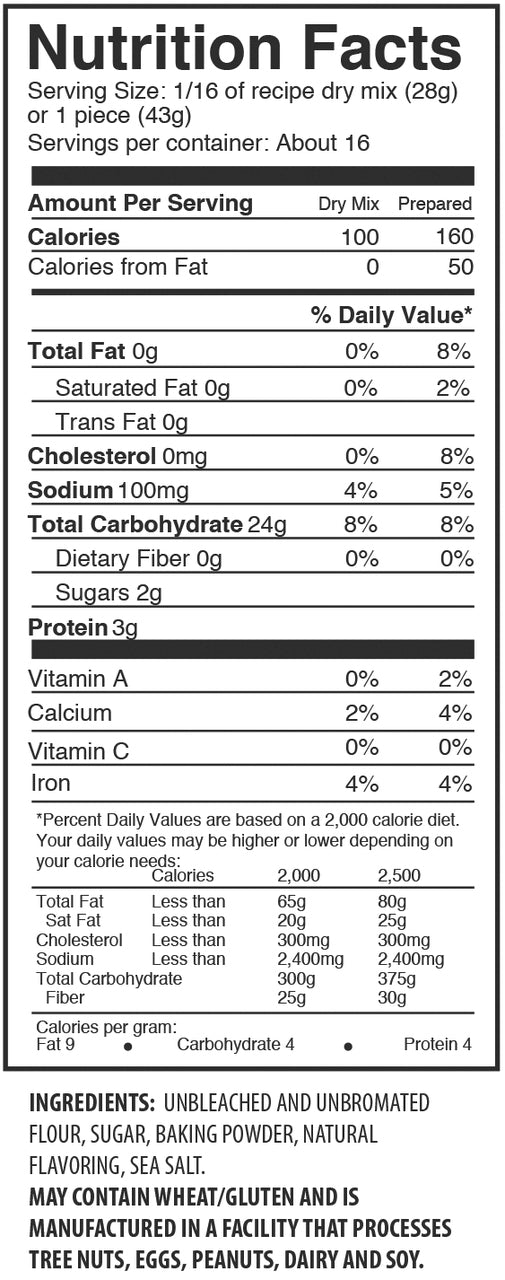 Almond Creme Cake Mix Nutritional Content