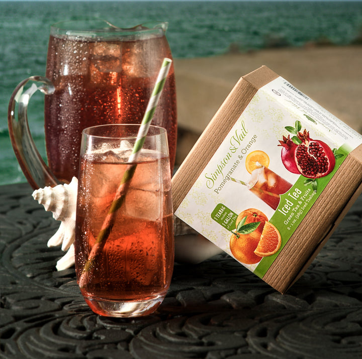 Pomegranate & Orange Iced Teabags and Brewed Iced Tea