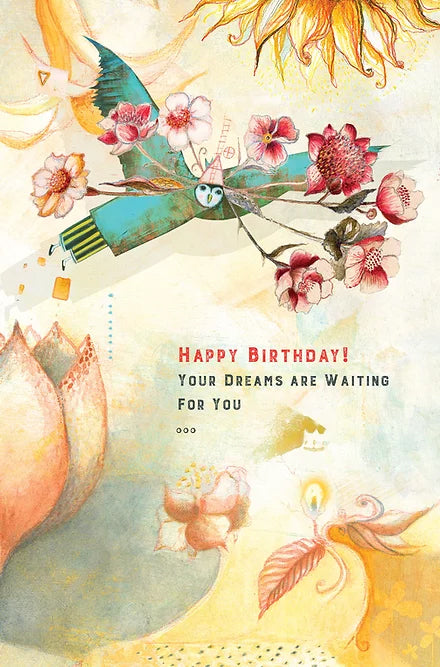 bird birthday card cover