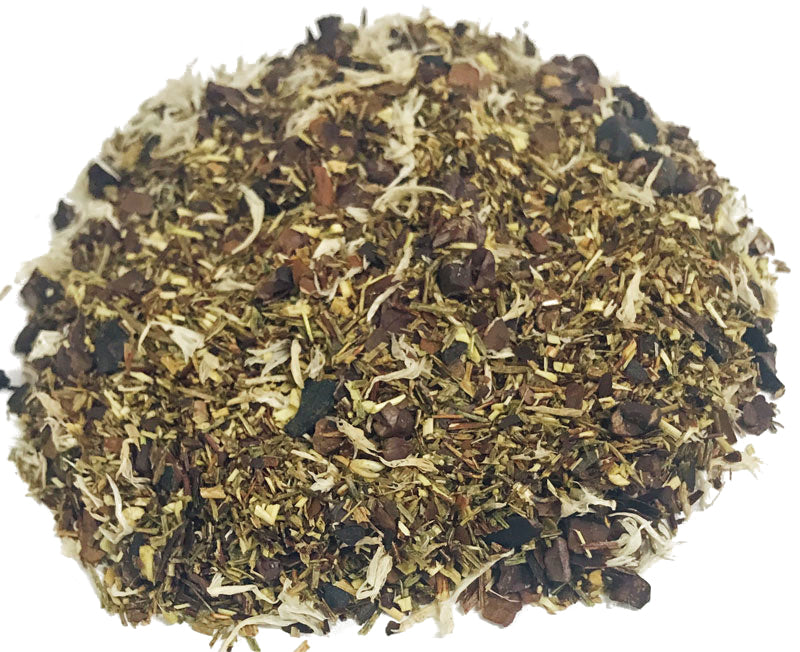 white chocolate peppermint loose tea pile