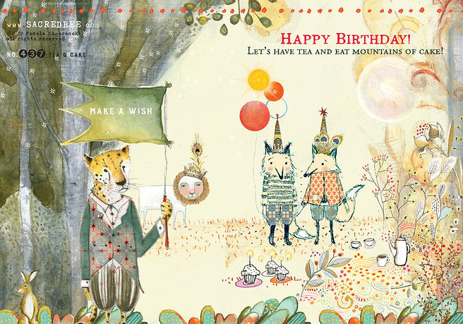 tea and cake birthday card cover