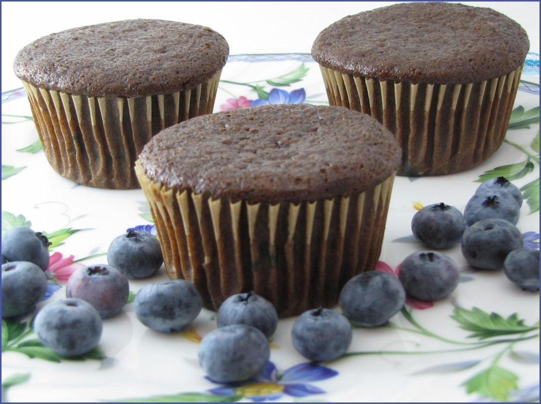 Blueberry Gingerbread Tea Muffins