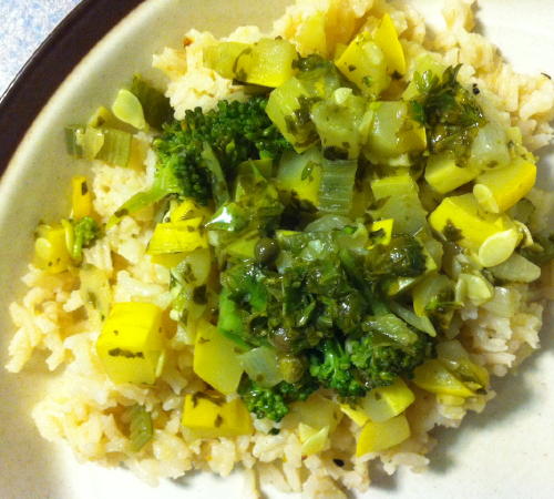 Summer Squash with Green Tea