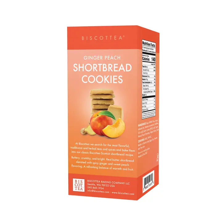 Biscottea Ginger Peach Shortbread, 5.6 oz box