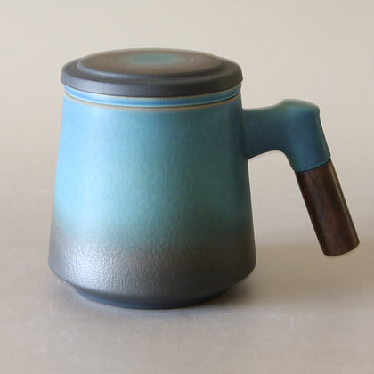 Ceramic & Wood Tea Infuser Mug