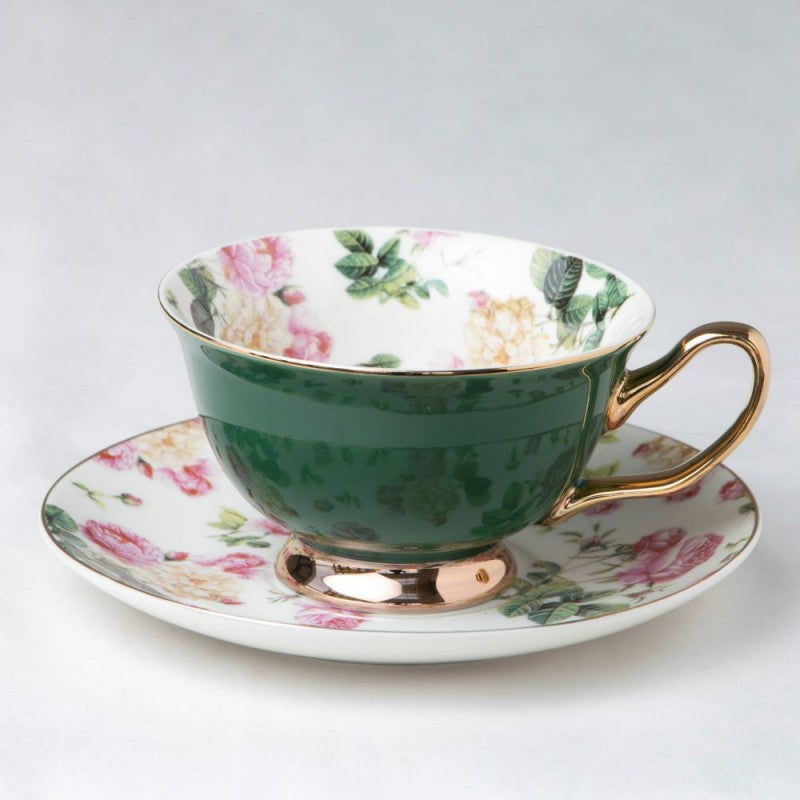 Green Rose Chintz Cup & Saucer