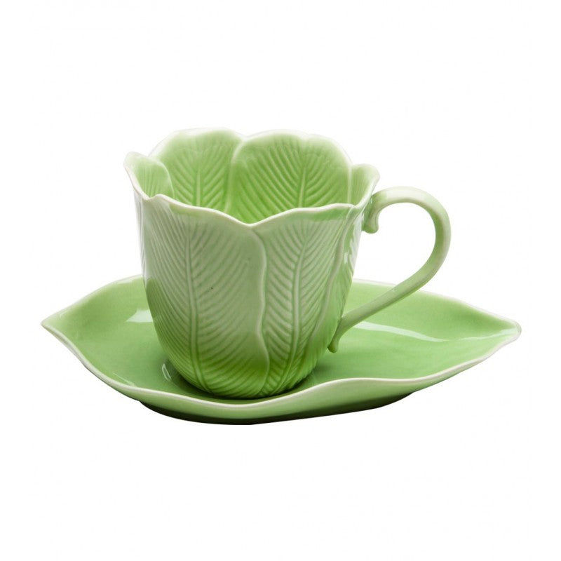 Green Leaf Cup & Saucer