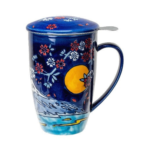 Fuji Mountain Scene Tea Infuser Mug