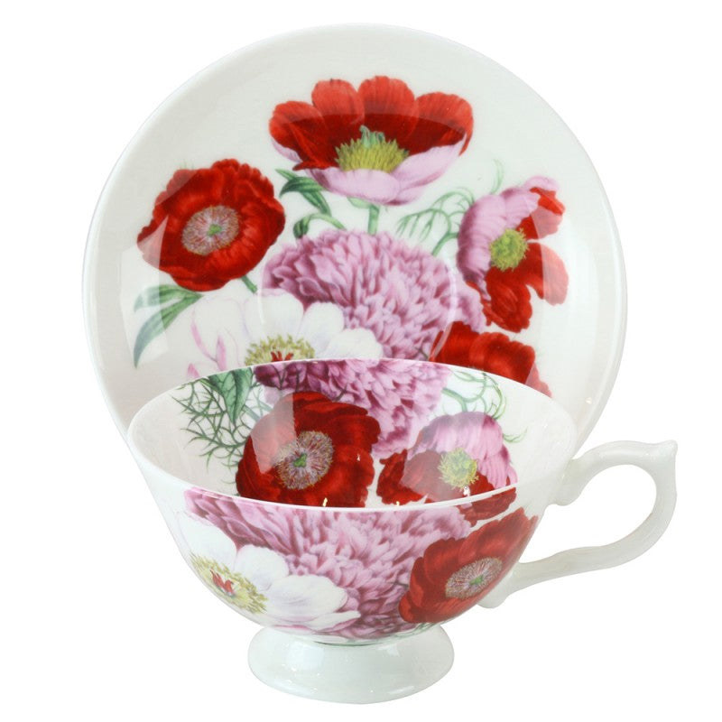 Red Poppies Cup &amp; Saucer
