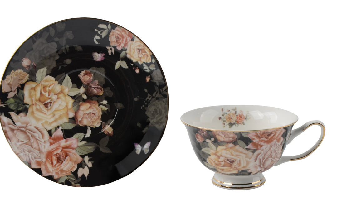 Sophisticated Rose Cup & Saucer