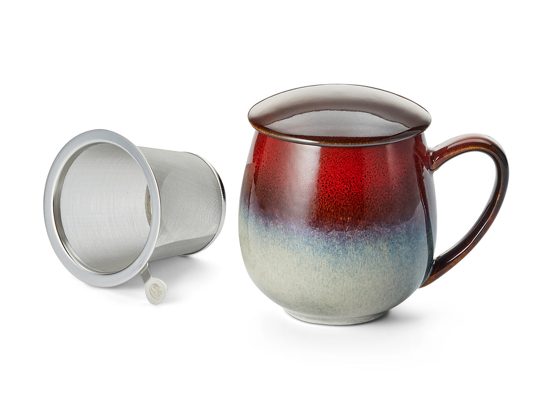 Ombre Deep Red Tea Infuser Mug