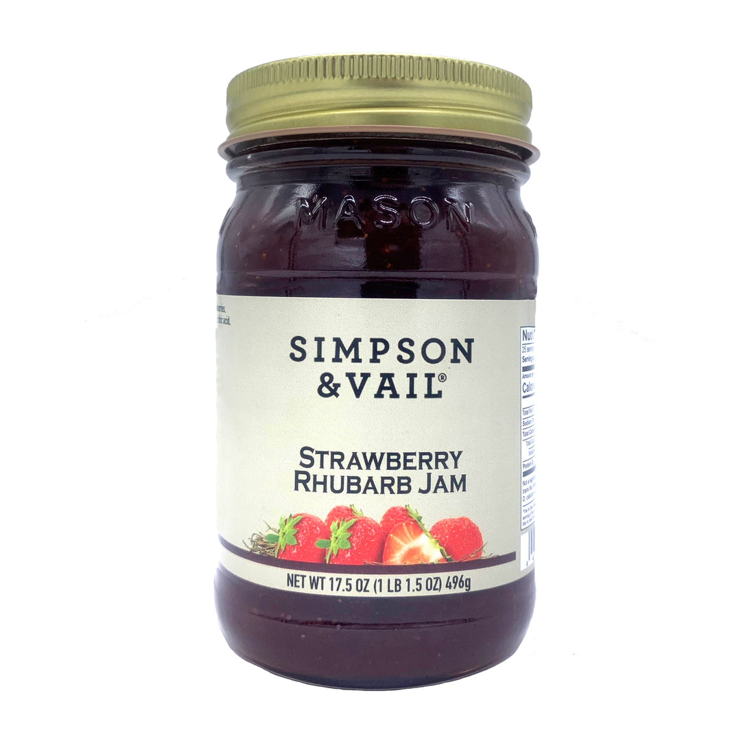 S&V Natural Strawberry Rhubarb  Jam, 17.5 oz