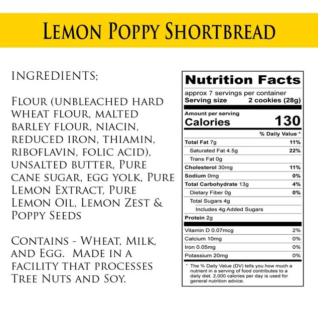 Klara's - Lemon Poppy Shortbread 7oz