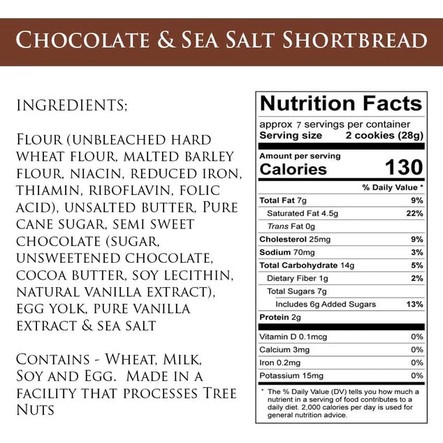 Klara's - Chocolate Sea Salt Shortbread 7oz