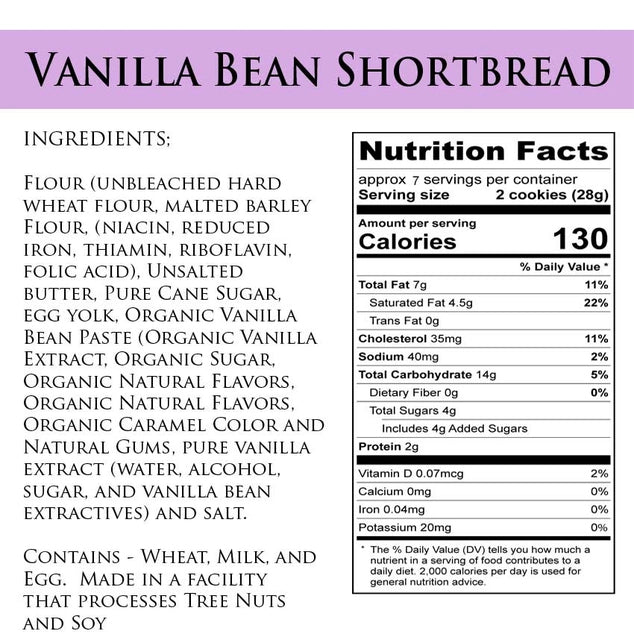 Klara's - Vanilla Bean Shortbread 7oz