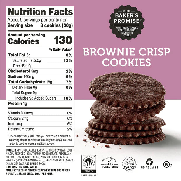 Brownie Crisp Moravian Cookies, 9oz box