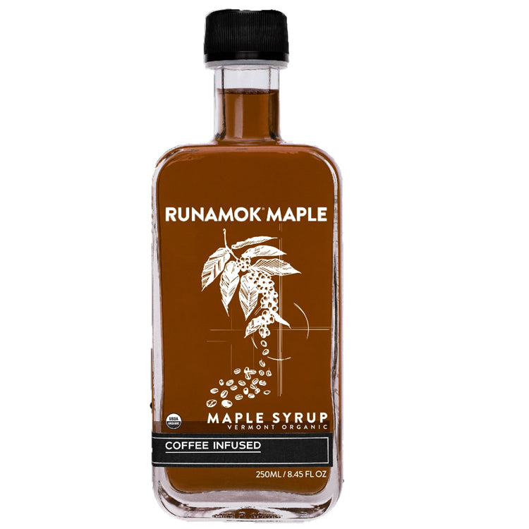 runamok coffee infused maple syrup jar 