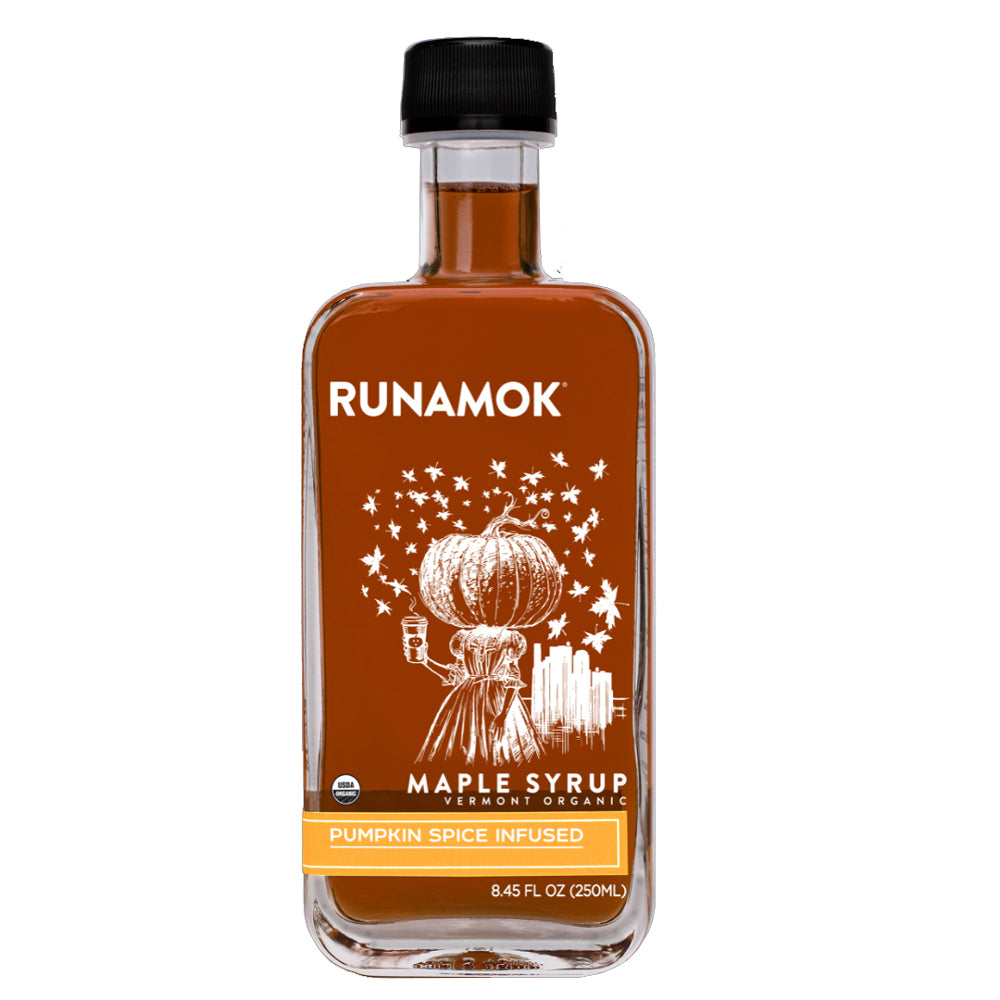 runamok pumpkin spice infused maple syrup jar 