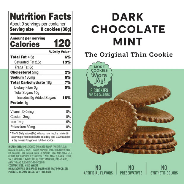 Dark Chocolate Mint Moravian Cookies 9oz box