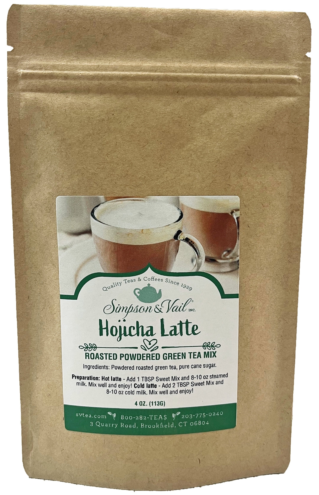 Hojicha Latte - Roasted Powdered Green Tea