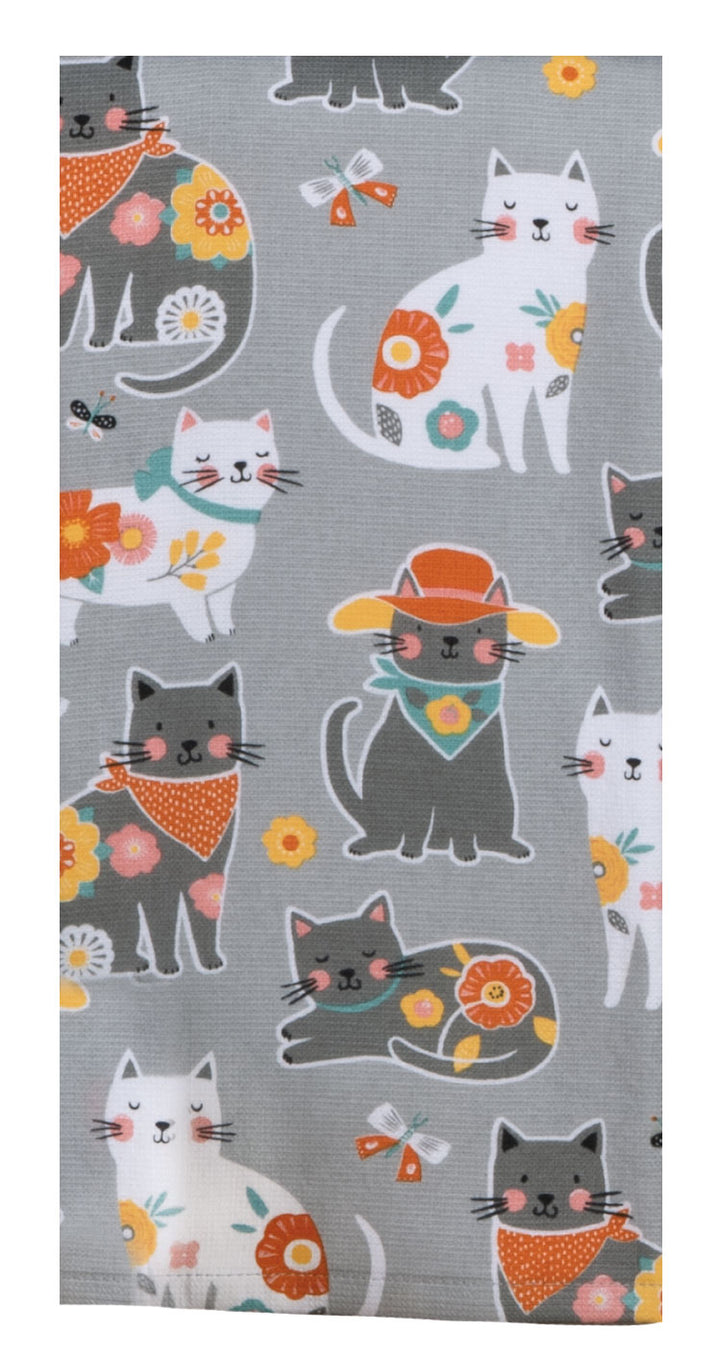 cats in hats tea towel