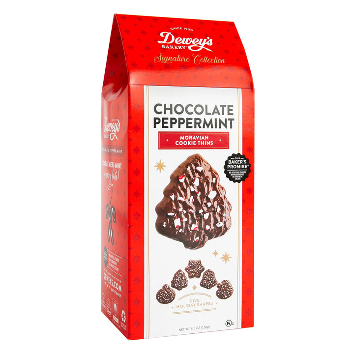 Chocolate Enrobed Peppermint Moravian Cookies, 5.5oz box