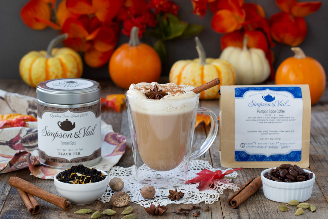 Pumpkin Spice Coffee and Tea Scene w/ Latte