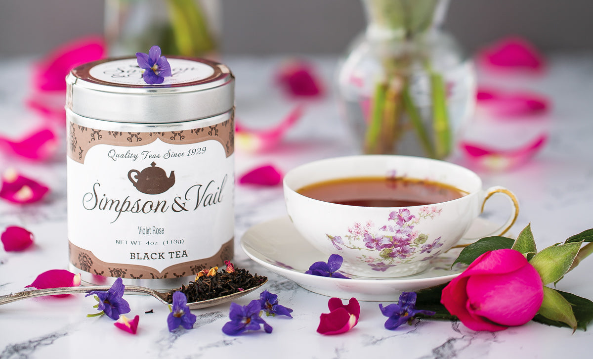 violet rose brewed tea 
