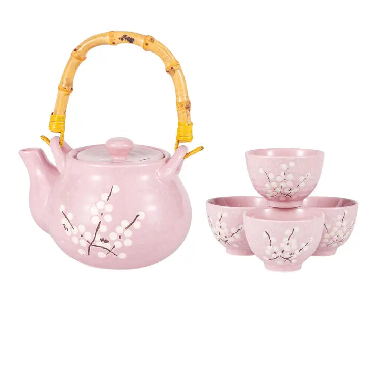 Pink Ume Blossom Tea Set