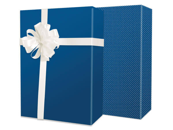 blue polka dot wrapping paper