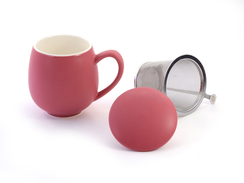Matte Berry Red Tea Infuser Mug