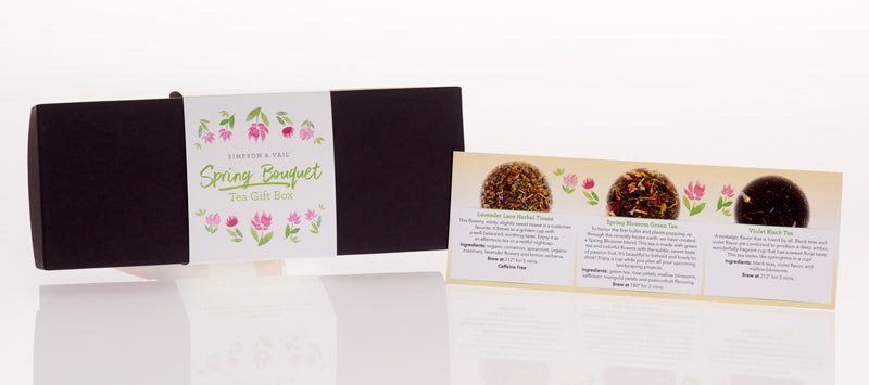 Spring Bouquet Tea Tin Gift Box with card