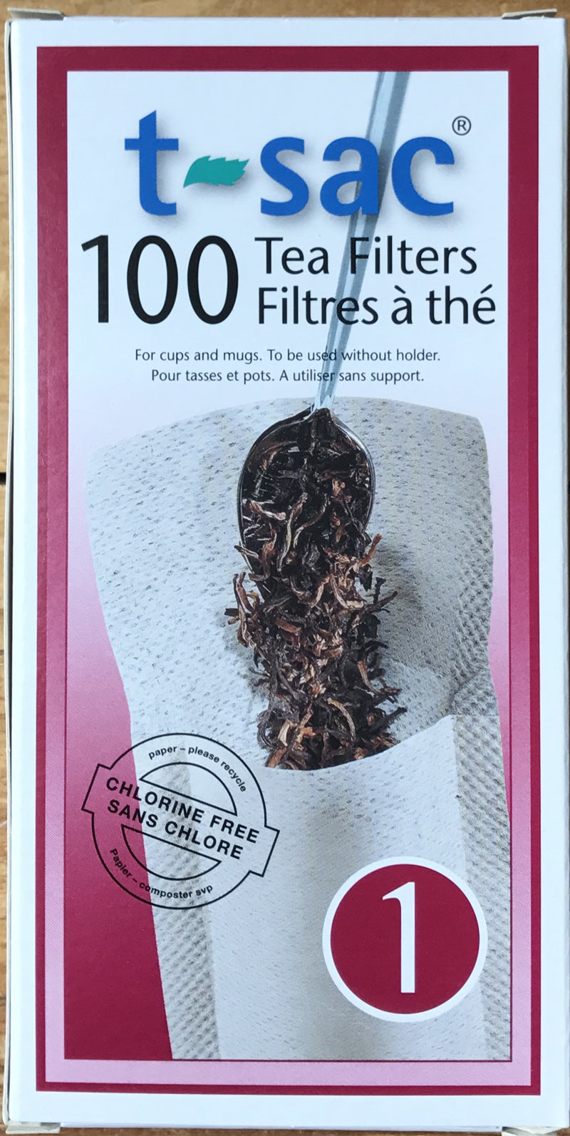 Paper Tea Filters, T-Sac 100/bx
