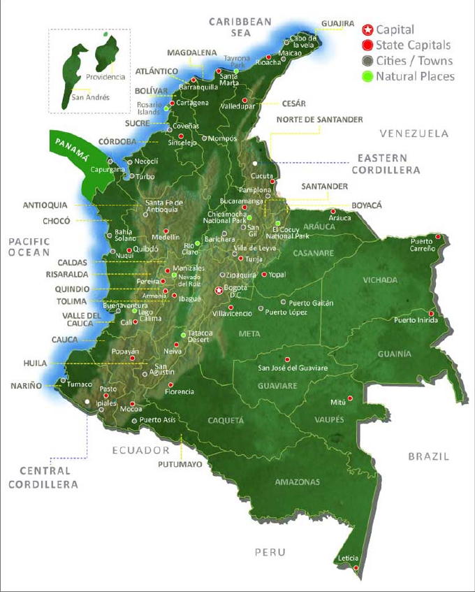 colombia map 