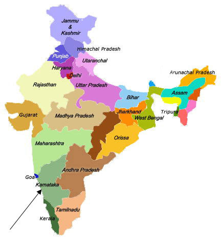 India coffee map